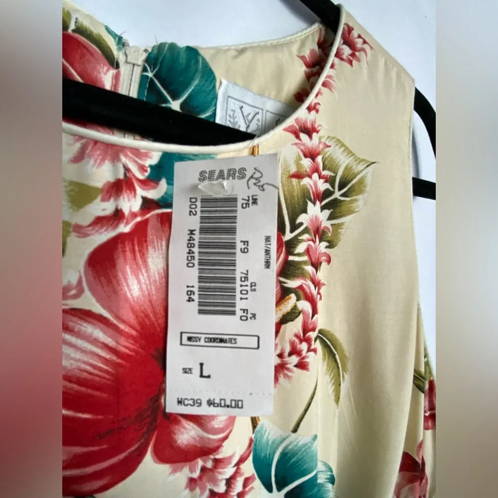 YOUNG HAWAII Sears Cream Tropical Maxi Dress with Red & Teal Floral Print - Picture 12 of 16